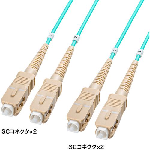 ■SANWA コード集合型光ファイバケーブル マルチ50μmOM3、両端SC×2、50m〔品番:HKBCSOM3SCSC050〕【6906286:0】[法人・事業所限定][直送元][店頭受取不可]