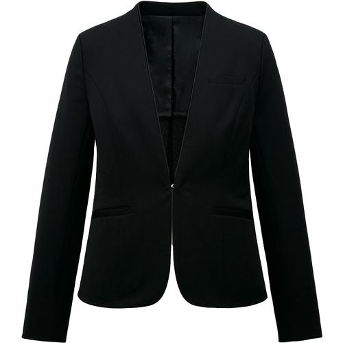 ■GROW ノーカラージャケット レディース 事務服 ブラック 05〔品番:GJAL2360B905〕【6909594:0】[送料別途見積り][掲外取寄][店頭受取不可]