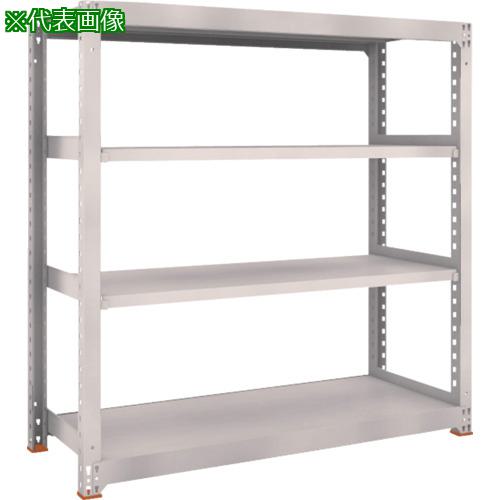 ■TRUSCO スチールラック M5型中量棚 900X471XH2100 4段 単体 免震樹脂ベース付 ネオグレー ネオグレー〔品番:M57354SFC〕【6919030:0】[店頭受取不可]