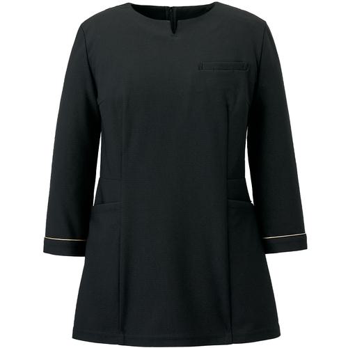 ■GROW チュニック レディース 七分袖 事務服 ユニフォーム ブラック 5L〔品番:GCSL2508B95L〕【6920220:0】[送料別途見積り][掲外取寄][店頭受取不可]｜ホームセンターバロー　店
