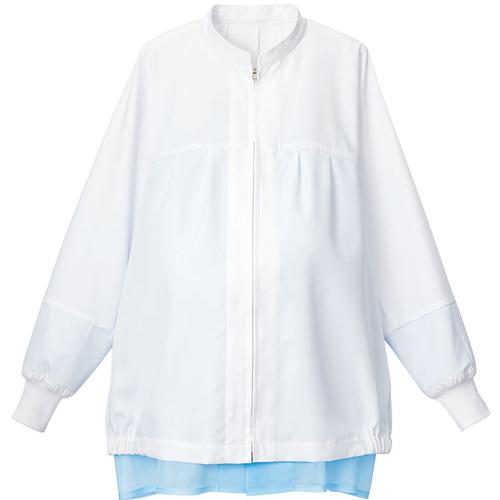 ■サンペックス マタニティ 長袖ジャンパー 食品工場 白衣 衛生 ホワイト L〔品番:SZ8411WL〕【6922320:0】[送料別途見積り][掲外取寄][店頭受取不可]｜ホームセンターバロー　店