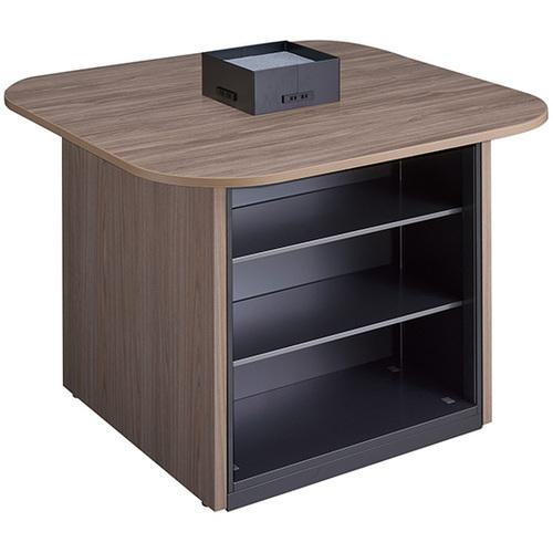 ■NAIKI キャビネットカウンター スクエアタイプ CF型/脚:ショコラアッシュ 天板:ショコラアッシュ/W1400&times;D1400〔品番:CFH1414WPBCACA〕【6929377:0】[送料別途見積り][法人・事業所限定][掲外取寄][店頭受取不可]｜ホームセンターバロー　店