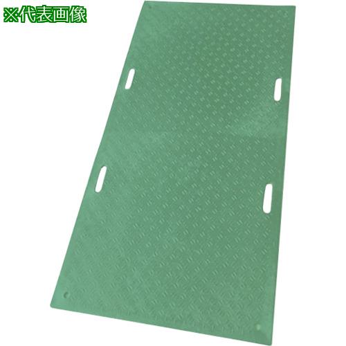 ■ウッドプラスチック 工事用敷板 Wボード 両面凸 カラー:緑 1219mm×2438mm(持ち手4)〔品番:B122420GRSBM4K4〕【6959255:0】[法人・事業所限定][直送元][店頭受取不可]