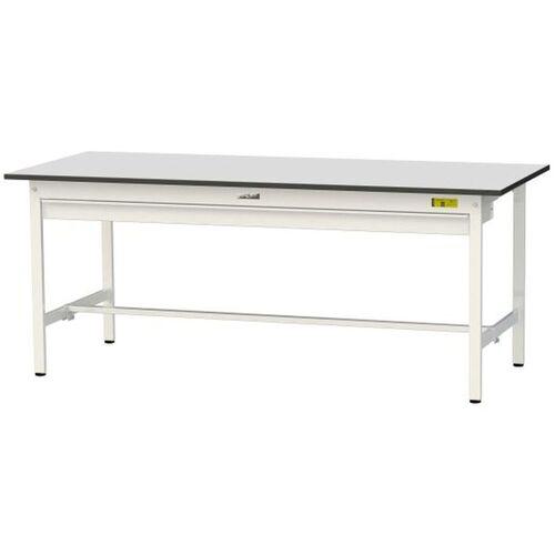 ■ヤマテック ワークテーブル150シリーズ 固定式 ワイド引出し付 RoHS2指令対応塩ビシート天板 W1800×D750×H740mm ライトグレー/シルキーホワイト〔品番:SUR1875WGYW〕【6961559:0】[法人・事業所限定][直送元][店頭受取不可]