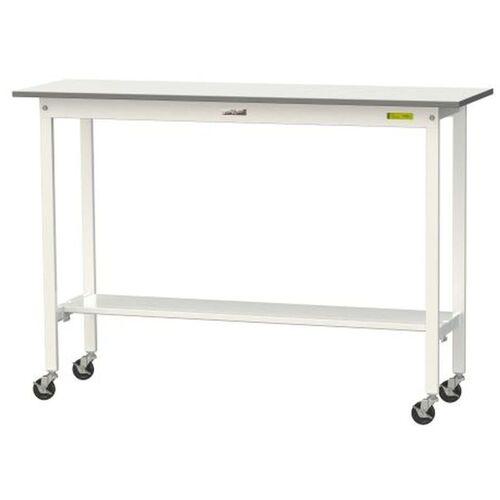 ■ヤマテック ワークテーブル150シリーズ 移動式 半面棚板付 W1500×D450×H1035mm シルキーホワイト〔品番:SUPHC1545TWW〕【6961589:0】[法人・事業所限定][直送元][店頭受取不可] 27,390円