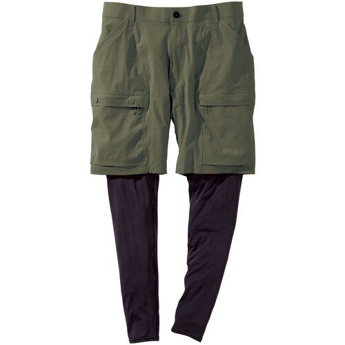 ■VILEA フェイクレイヤードハーフパンツ LL(90) カーキ〔品番:6184LL9038〕【6962624:0】[送料別途見積り][掲外取寄][店頭受取不可]