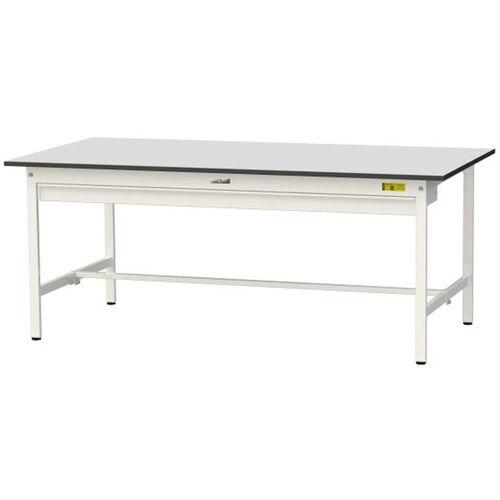 ■ヤマテック ワークテーブル150シリーズ 固定式 ワイド引出し付 RoHS2指令対応塩ビシート天板 W1800×D900×H740mm ライトグレー/シルキーホワイト〔品番:SUR1890WGYW〕【6963235:0】[法人・事業所限定][直送元][店頭受取不可]
