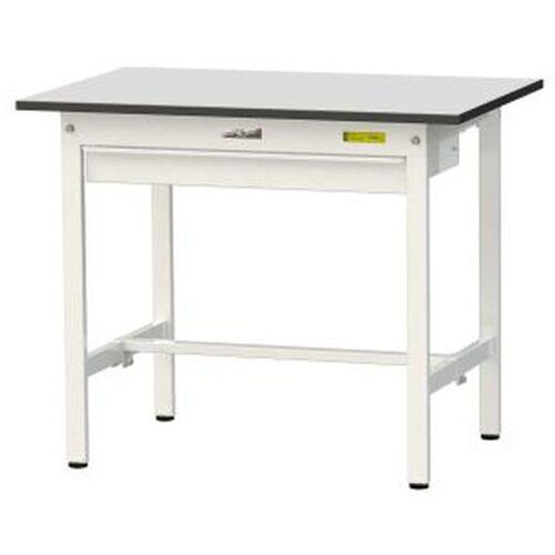 ■ヤマテック ワークテーブル150シリーズ 固定式 ワイド引出し付 RoHS2指令対応塩ビシート天板 W900&times;D600&times;H740mm ライトグレー/シルキーホワイト〔品番:SUR960WGYW〕【6966438:0】[法人・事業所限定][直送元][店頭受取不可]｜ホームセンターバロー　店