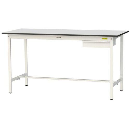 ■ヤマテック ワークテーブル150シリーズ 固定式 キャビネット付 RoHS2指令対応塩ビシート天板 W1800&times;D750&times;H950mm ライトグレー/シルキーホワイト〔品番:SURH1875UGYW〕【6966441:0】[法人・事業所限定][直送元][店頭受取不可]｜ホームセンターバロー　店