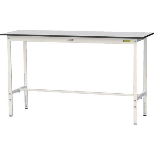 ■ヤマテック ワークテーブル150シリーズ 高さ調整タイプ RoHS2指令対応塩ビシート天板 W1800×D600×H900~H1200mm ライトグレー/シルキーホワイト〔品番:SURAH1860GYW〕【6968022:0】[法人・事業所限定][外直送元][店頭受取不可]