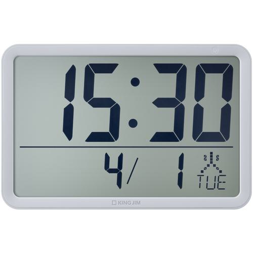 ■KING JIM キングジム ザラ-ジ リモコン付きダブルクロックタイマー ライトグレー DTC-002-LG〔品番:DTC002LG〕【6968169:0】[店頭受取不可]｜ホームセンターバロー　店