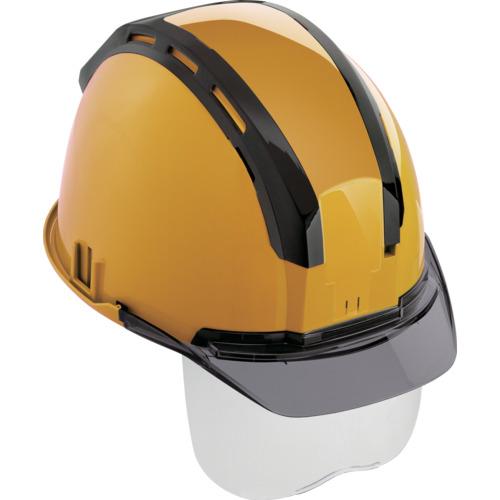 ■タジマ ヘルメット セフメット(セフ取付溝付ヘルメット) イエロー スモーク シールド付〔品番:HSYCSSB〕【6969808:0】[店頭受取不可]