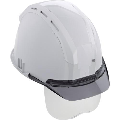 ■タジマ ヘルメット セフメット(セフ取付溝付ヘルメット) ホワイト スモーク シールド付〔品番:HSWCSSB〕【6969828:0】[店頭受取不可]