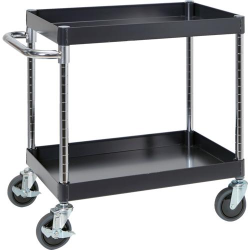 ■TRUSCO ツールワゴン フェニックスワゴン 省音 750X500XH600 2段 ブラック〔品番:PEW672BK〕【6978501:0】[店頭受取不可]
