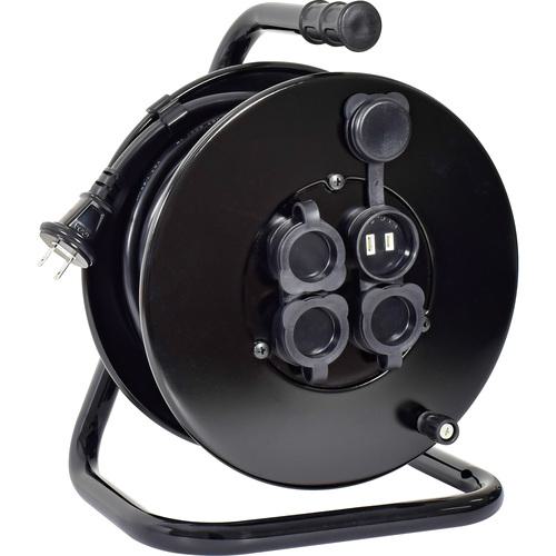 ■NICHIDO コードリール 100V 防雨防塵型 アースなし ナイスリール 30m〔品番:NGW30BK〕【6978707:0】[送料別途見積り][掲外取寄][店頭受取不可]｜ホームセンターバロー　店