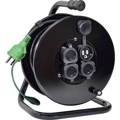 ■NICHIDO コードリール 100V 防雨防塵型 アース付 ナイスリール 20m〔品番:NGWE20〕【6978708:0】[送料別途見積り][掲外取寄][店頭受取不可]