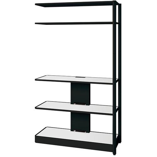 ■NAIKI シェルフラック(モニターユニット メレム MU型/天板:サテンホワイト 本体:サテンブラック/W1225×H2103〔品番:MU1221RMHSBSW〕【6981796:0】[送料別途見積り][法人・事業所限定][掲外取寄][店頭受取不可]