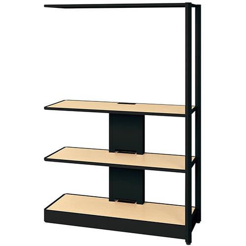 ■NAIKI シェルフラック(モニターユニット メレム MU型/天板:シルクウッド 本体:サテンブラック/W1225&times;H1813〔品番:MU1218RMHSBS〕【6983290:0】[送料別途見積り][法人・事業所限定][掲外取寄][店頭受取不可]｜ホームセンターバロー　店
