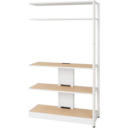 ■NAIKI シェルフラック(モニターユニット メレム MU型/天板:サンドオーク 本体:サテンホワイト/W1225×H2103〔品番:MU1221RMHSWSO〕【6983355:0】[送料別途見積り][法人・事業所限定][掲外取寄][店頭受取不可]