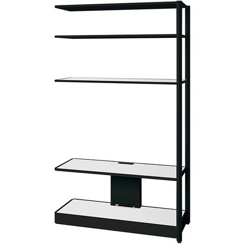 ■NAIKI シェルフラック(モニターユニット メレム MU型/天板:サテンホワイト 本体:サテンブラック/W1225×H2103〔品番:MU1221RMLSBSW〕【6983369:0】[送料別途見積り][法人・事業所限定][掲外取寄][店頭受取不可]