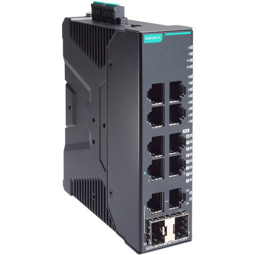 ■MOXA 産業用ギガビットスマートイーサネットスイッチ18ポート(RJ-45×8、光ファイバ×2、PoE×8)、ワイド温度モデル〔品番:SDS30108POE2GTXSFPT〕【6983484:0】[送料別途見積り][法人・事業所限定][掲外取寄][店頭受取不可]