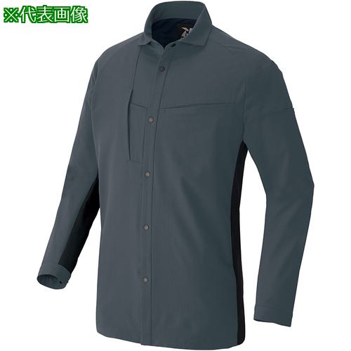 ■アイトス 長袖シャツ(男女兼用) TULTEX WORK AZ4235 チャコールXブラック SS〔品番:AZ4235014SS〕【6984999:0】[送料別途見積り][掲外取寄][店頭受取不可]