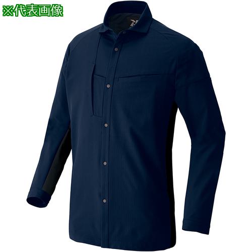 ■アイトス 長袖シャツ(男女兼用) TULTEX WORK AZ4235 ネイビーXブラック 4L〔品番:AZ42350084L〕【6985028:0】[送料別途見積り][掲外取寄][店頭受取不可]