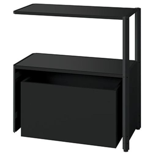 ■NAIKI シェルフラック(下段ボックス メレム MU型/天板:サテンブラック 本体:サテンブラック/W925×H973〔品番:MU0909RUSSBSB〕【6986563:0】[送料別途見積り][法人・事業所限定][掲外取寄][店頭受取不可]