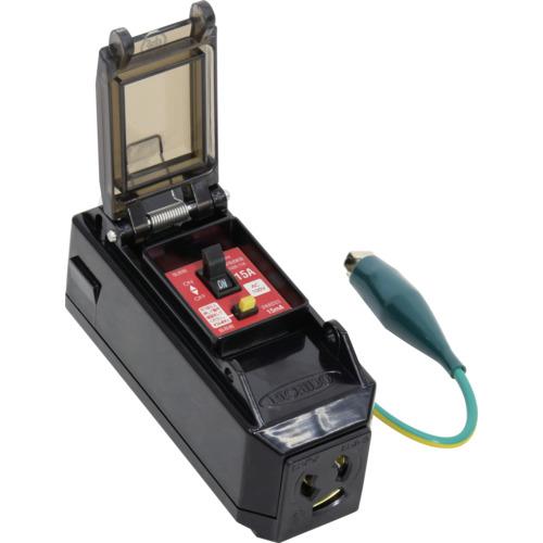 ■NICHIDO プラコンインポッキンブレーカ 超高感度(漏電6mA) 過負荷漏電保護兼用 抜け止めコンセント〔品番:PIPBHEKNS〕【6987772:0】[店頭受取不可]｜ホームセンターバロー　店