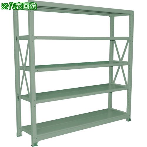 ■双福鋼器 中量ボルト式ラック 500kg 1200×1500×770 天地3段 単体 ライトグリーン〔品番:MSH45E3SG〕【6991000:0】[法人・事業所限定][外直送元][店頭受取不可]