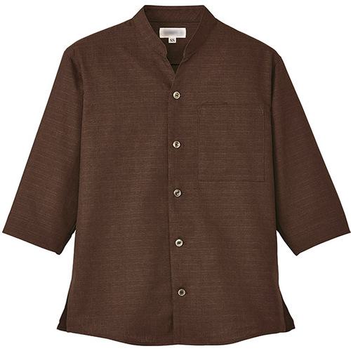 ■サンペックス シャツ 七分袖 男女兼用 ユニフォーム ブラウン 4L〔品番:JT11634L〕【6992490:0】[送料別途見積り][掲外取寄][店頭受取不可]