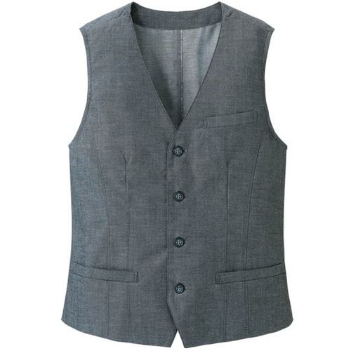 ■サンペックス ベスト メンズ 襟なし 飲食店 ユニフォーム 制服 グレー L〔品番:SVEM1302B3L〕【6992493:0】[送料別途見積り][掲外取寄][店頭受取不可]｜ホームセンターバロー　店