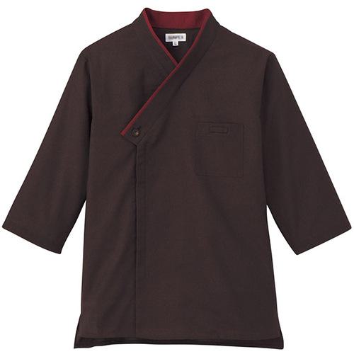 ■サンペックス 七分袖 飲食店 ユニフォーム ショップコート ホール キッチン エンジ S〔品番:JT1258S〕【6992539:0】[送料別途見積り][掲外取寄][店頭受取不可]