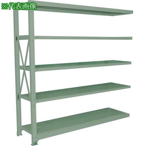 ■双福鋼器 中量ボルト式ラック 500kg 2100×1200×700 天地4段 増連 ライトグリーン〔品番:MSH74K4CG〕【6995921:0】[法人・事業所限定][外直送元][店頭受取不可]