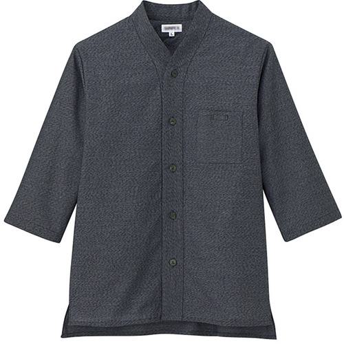 ■サンペックス シャツ 七分袖 男女兼用 ユニフォーム ブラック L〔品番:JT1257L〕【6998847:0】[送料別途見積り][掲外取寄][店頭受取不可]