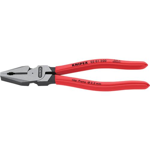 ■KNIPEX 強力型ペンチ プラスチックハンドル 200mm (SB店頭展示パッケージ仕様)〔品番:0201200SB〕【7002104:0】[店頭受取不可]