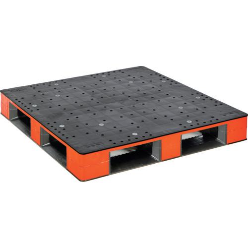 ■TRUSCO 差込口が見やすいパレット 1100x1100x150(片面四方差し サイドカラーオレンジ)〔品番:THBD41111SCBKOR〕【7004380:0】[店頭受取不可]