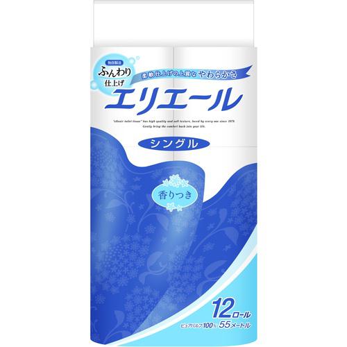 ■エリエール エリエールトイレットティシュー12Rシングル〔品番:21001579〕【7006236:0】[送料別途見積り][掲外取寄][店頭受取不可]