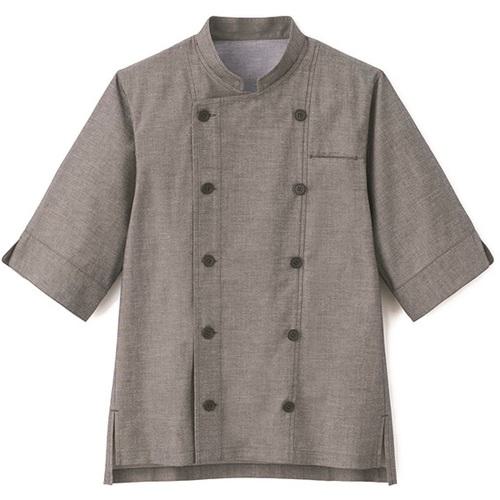 ■サンペックス 七分袖 飲食店 ユニフォーム ショップコート ホール キッチン グレー SS〔品番:SJAU1814B3SS〕【7009875:0】[送料別途見積り][掲外取寄][店頭受取不可]
