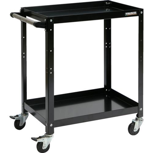 ■TRUSCO ツールワゴン ラビットワゴン 700×450 ハンドル付 ゴム車輪 ブラック〔品番:RBW672HBK〕【7015408:0】[店頭受取不可]