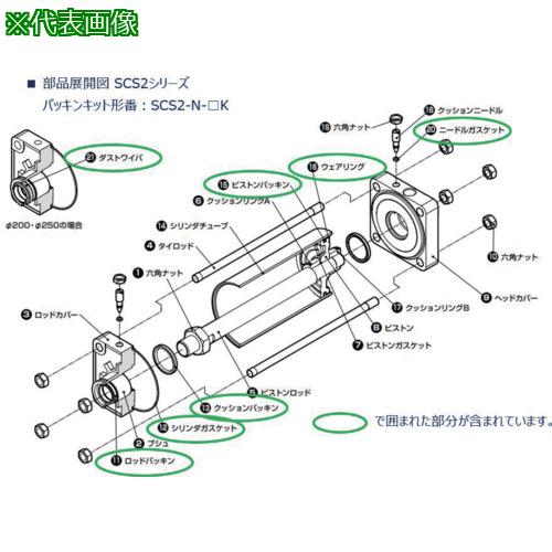 ■CKD セレックスシリンダSCS2シリーズ 補修用パッキン 部品〔品番:SCS2N200K〕【7028810:0】[送料別途見積り][掲外取寄][店頭受取不可]｜ホームセンターバロー　店