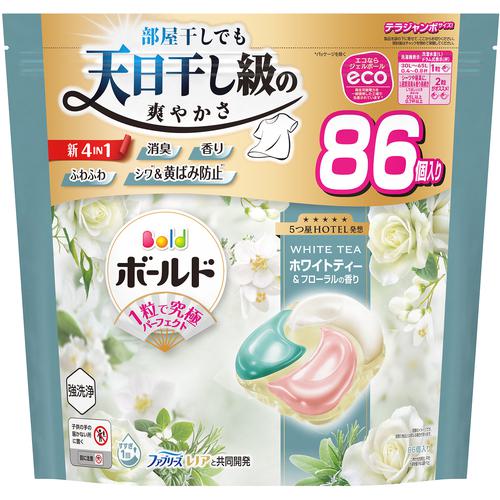 ■P&G ボールド 洗濯洗剤 ジェルボール 4in1 ホワイトティー&フローラルの香り 詰め替え テラジャンボ 86個《3Pk入》〔品番:440730〕【7036954×3:0】[送料別途見積り][掲外取寄][店頭受取不可]