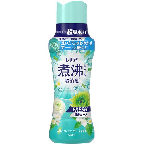 ■P&G レノア 煮沸レベル超消臭 抗菌ビーズ FRESH 太陽とフレッシュグリーンの香り 本体 420ml《6個入》〔品番:439428〕【7038479×6:0】[送料別途見積り][掲外取寄][店頭受取不可]