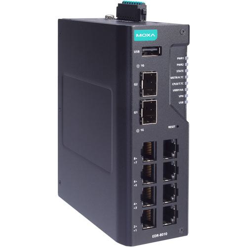 ■MOXA 8FE銅線+2GbE SFPマルチポート 産業用セキュアルーター、コンフォーマルコーティング ワイド温度モデル〔品番:EDR80102GSFPCTT〕【7042843:0】[送料別途見積り][法人・事業所限定][掲外取寄][店頭受取不可]｜ホームセンターバロー　店