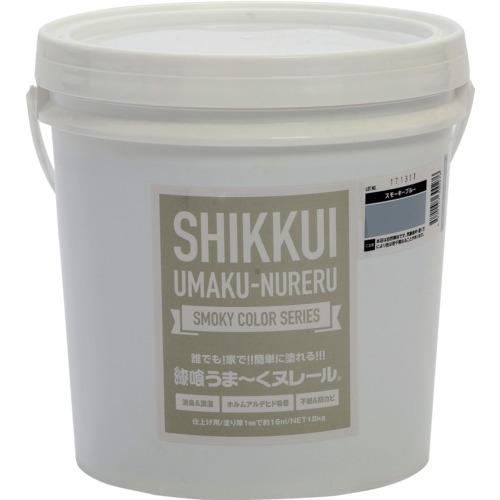 ■日本プラスター 建築・内装用壁材 漆喰うま~くヌレール スモーキーブルー 18kg〔品番:12UN38〕【7044823:0】[店頭受取不可]