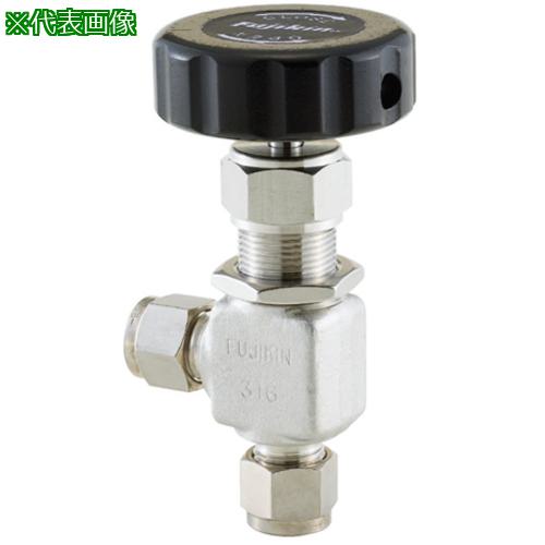 ■Fujikin SUS鋼製ニードルバルブ 16.2MPa PUH-016 ニューV-Lok継手3mm〔品番:PUH0163SHV〕【7050543:0】[送料別途見積り][法人・事業所限定][外直送][店頭受取不可]