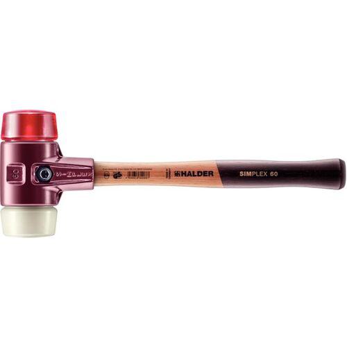 ■HALDER SIMPLEX プラスチックハンマー 鋳鉄ハウジング、木製ハンドル 径(60)mm プラスティック(赤)・ナイロン(白)〔品番:3068.060〕【7063730:0】[送料別途見積り][掲外取寄][店頭受取不可]