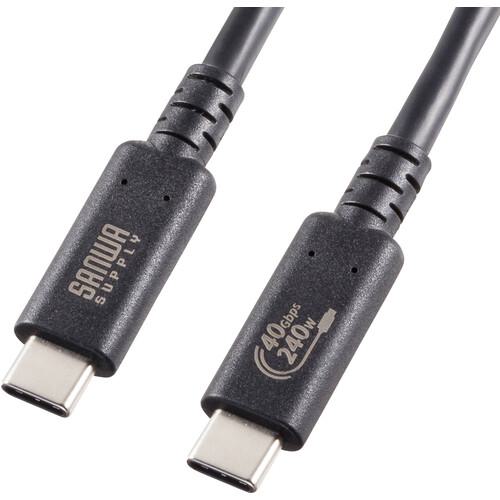 ■SANWA ケーブル USB40Gbps(USB4 Gen3)Type-C〔品番:KU40GCCPE10〕【7068132:0】[法人・事業所限定][直送元][店頭受取不可]