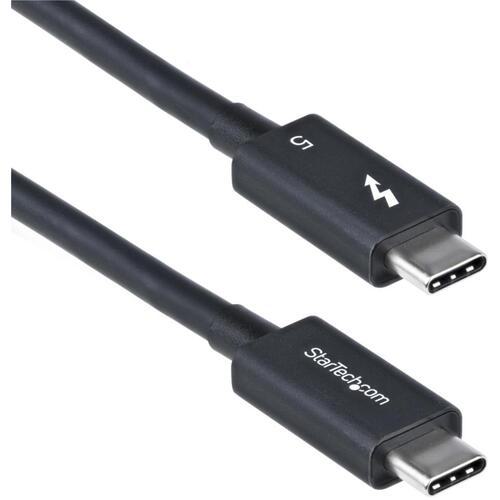 ■StarTech Thunderbolt 5ケーブル/50cm/8K60Hz/240W PD/認証品/USB-C互換/ブラック/急速充電〔品番:TBLT5MM50CM240W〕【7080403:0】[法人・事業所限定][直送元][店頭受取不可]