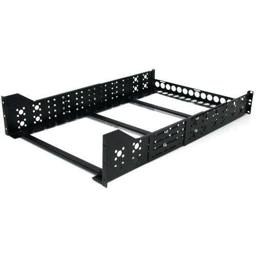 ■StarTech サーバーラック用ラックマウントレール/3U/19インチ/奥行調整可能/AV、ネットワーク、IT機器用ラックアクセサリー〔品番:UNIRAILS3U〕【7080414:0】[法人・事業所限定][直送元][店頭受取不可]